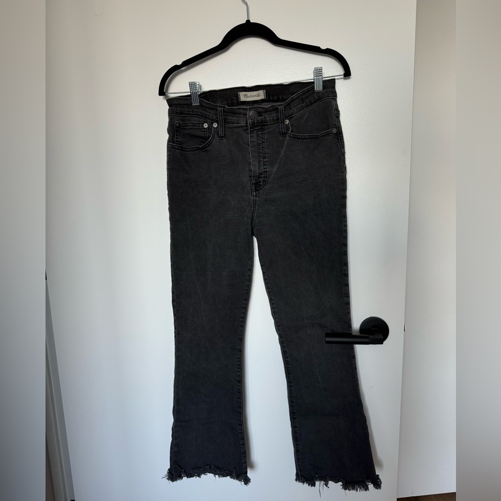 Madewell Kick Out Crop Jeans Black Wash Size 29